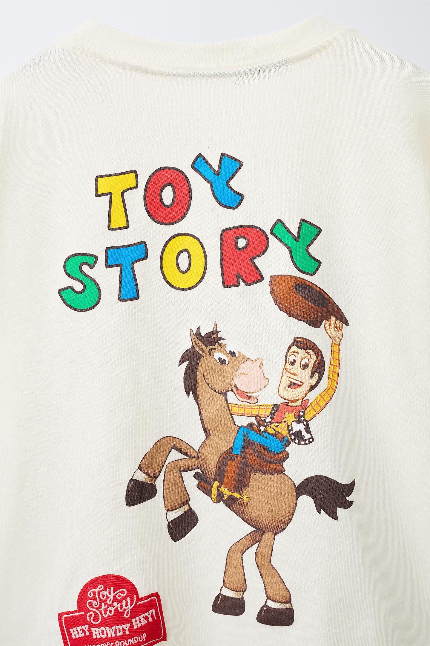 Детская футболка Zara Toy Story © Disney Pixar Printed, цвет: Устричный белый — фото 4