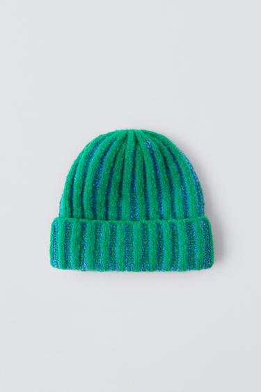 BONNET EN MAILLE COLLECTION SKI - Bleu encre de Zara - Image 2