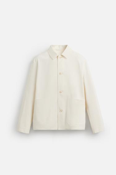 SURCHEMISE REGULAR FIT À POCHES - Blanc cassé de Zara - Image 7