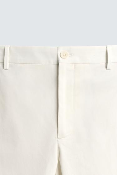 REGULAR FIT CHINO TROUSERS - Oyster-white by Zara - Image 8