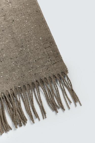 TEXTURED BOTONATO SCARF - Brown / Taupe by Zara - Image 4