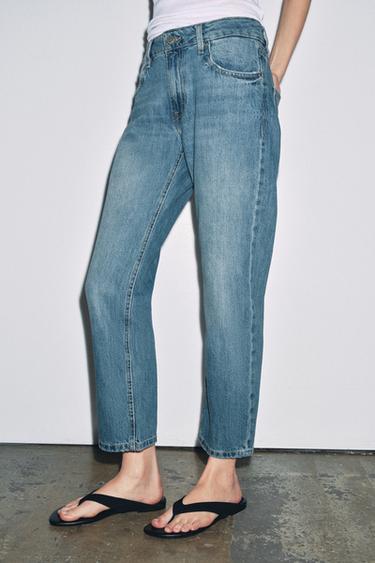 JEANS ZW COLLECTION CIGARRETE HALFHOGE TAILLE - Middenblauw van Zara