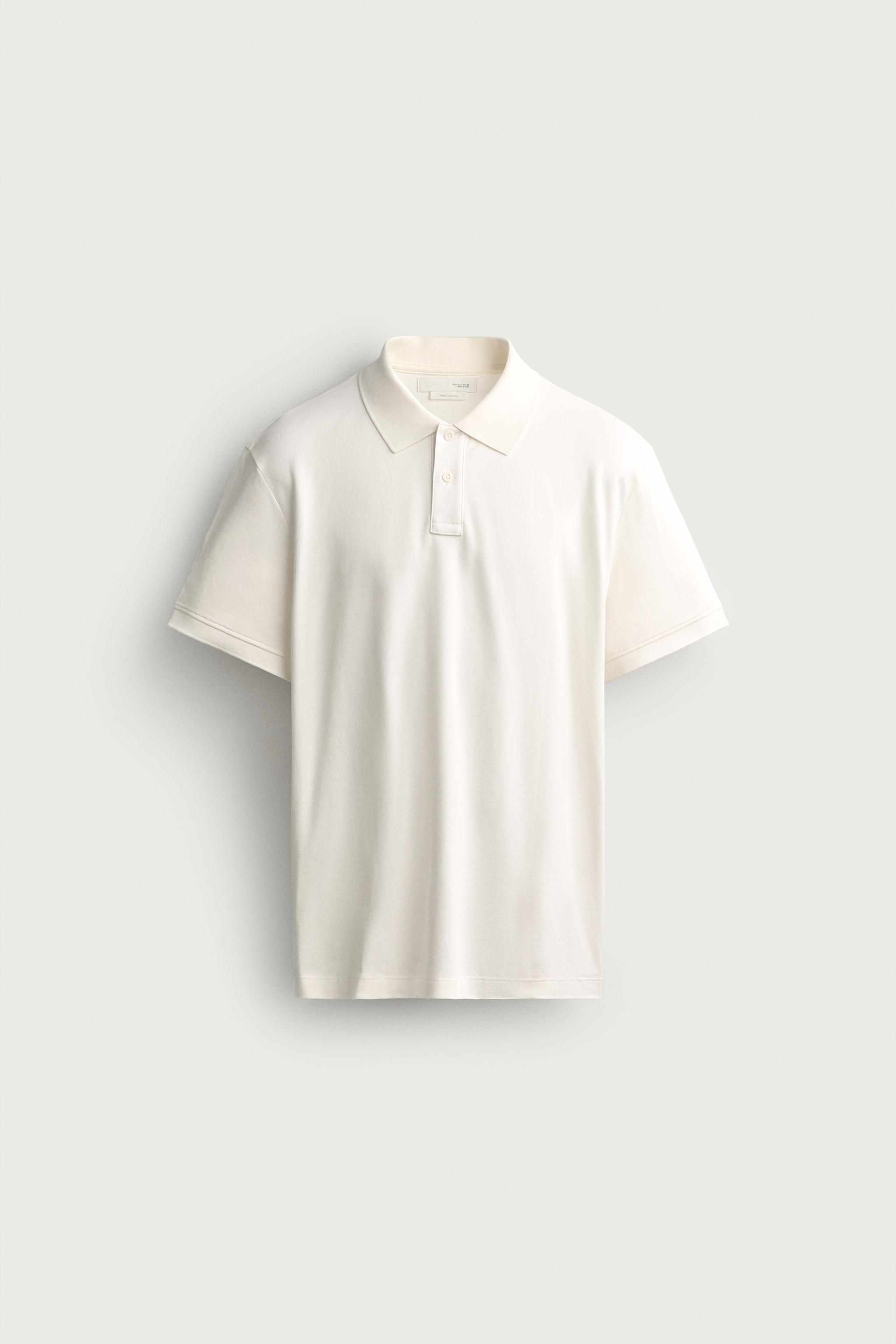 COTTON REGULAR FIT POLO SHIRT — Ecru