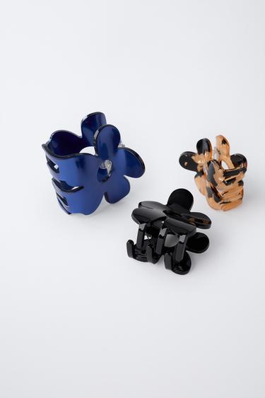 LOT DE TROIS PINCES FLEUR - Bleu de Zara - Image 2