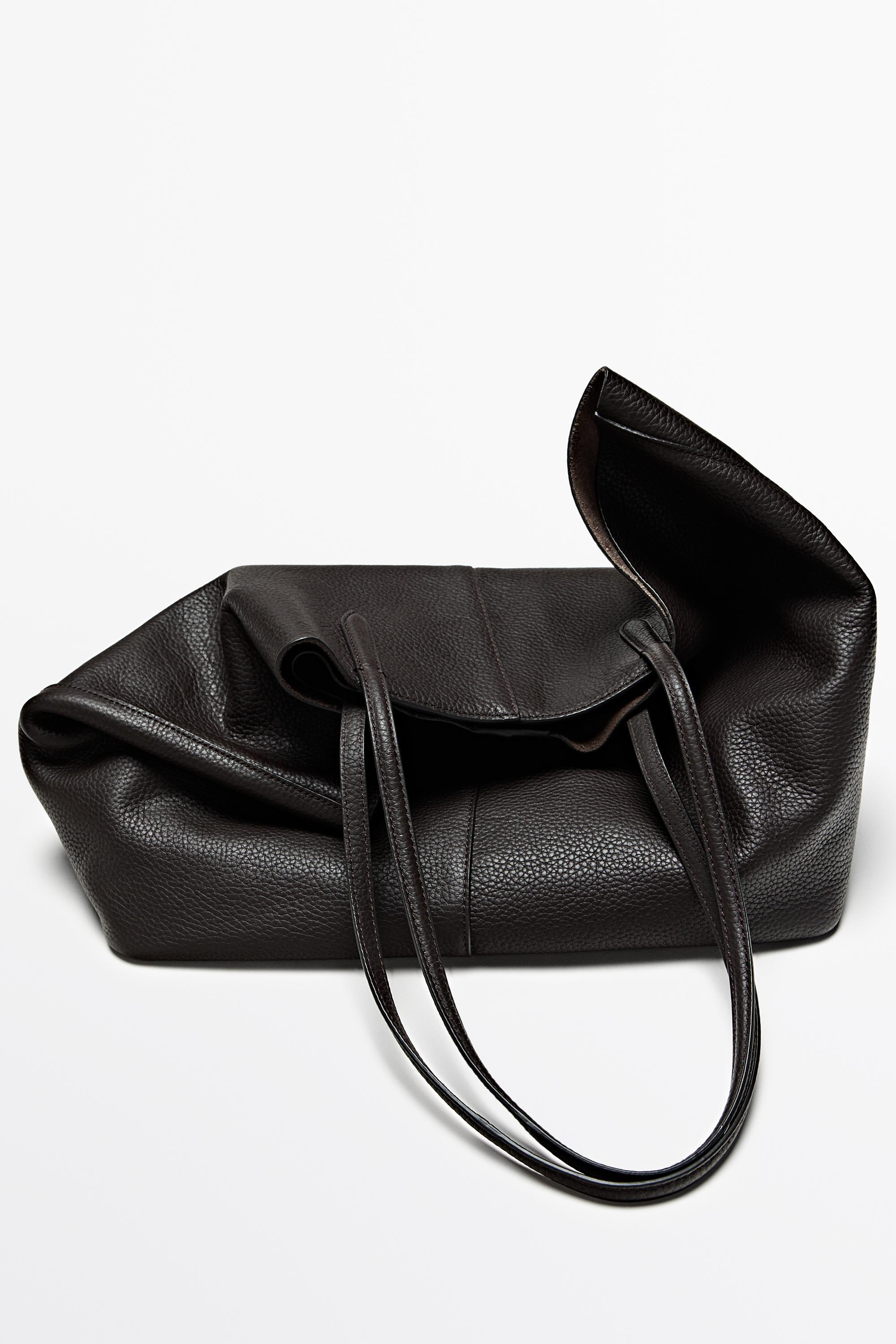 Grand tote bag en cuir nappa