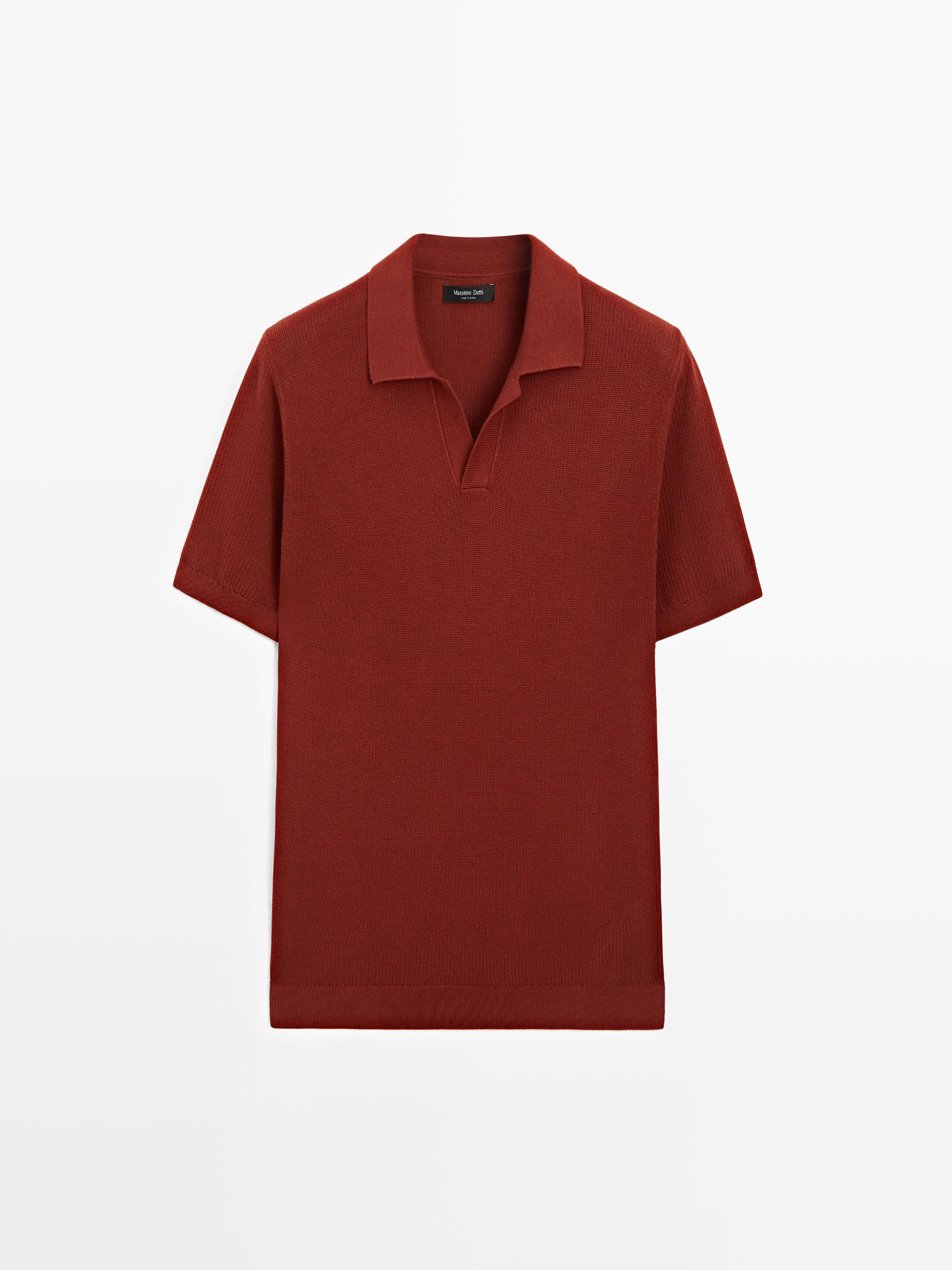 100% cotton knit polo sweater