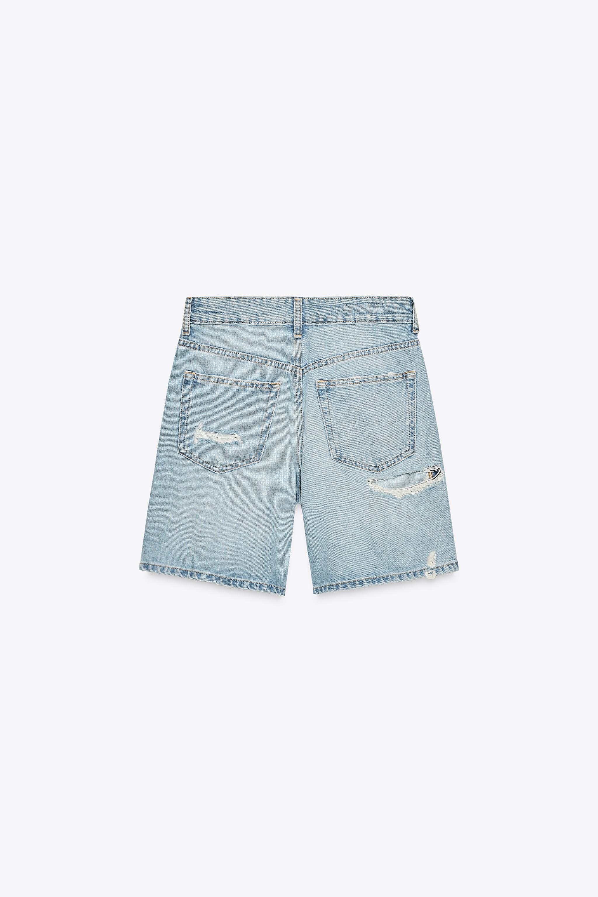 BERMUDA EN JEAN TRF DÉCHIRÉ TAILLE MOYENNE