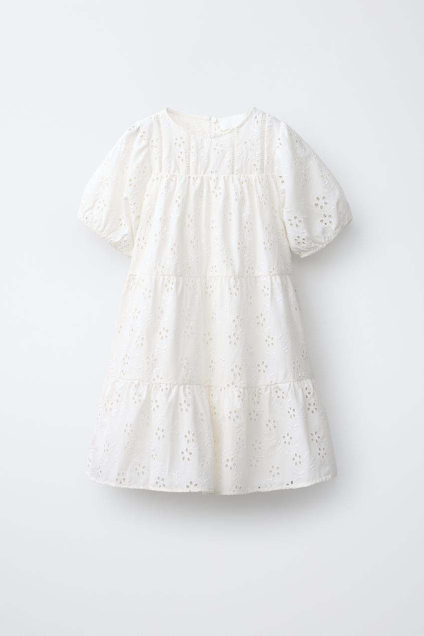 EMBROIDERED DRESS - Ecru | ZARA United States EMBROIDERED DRESS - Ecru | ZARA United States
