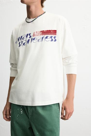 SLOGAN PRINT T-SHIRT - White by Zara - Image 5