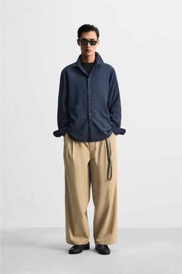 COTTON VOILE SHIRT - Navy blue by Zara - Image 0