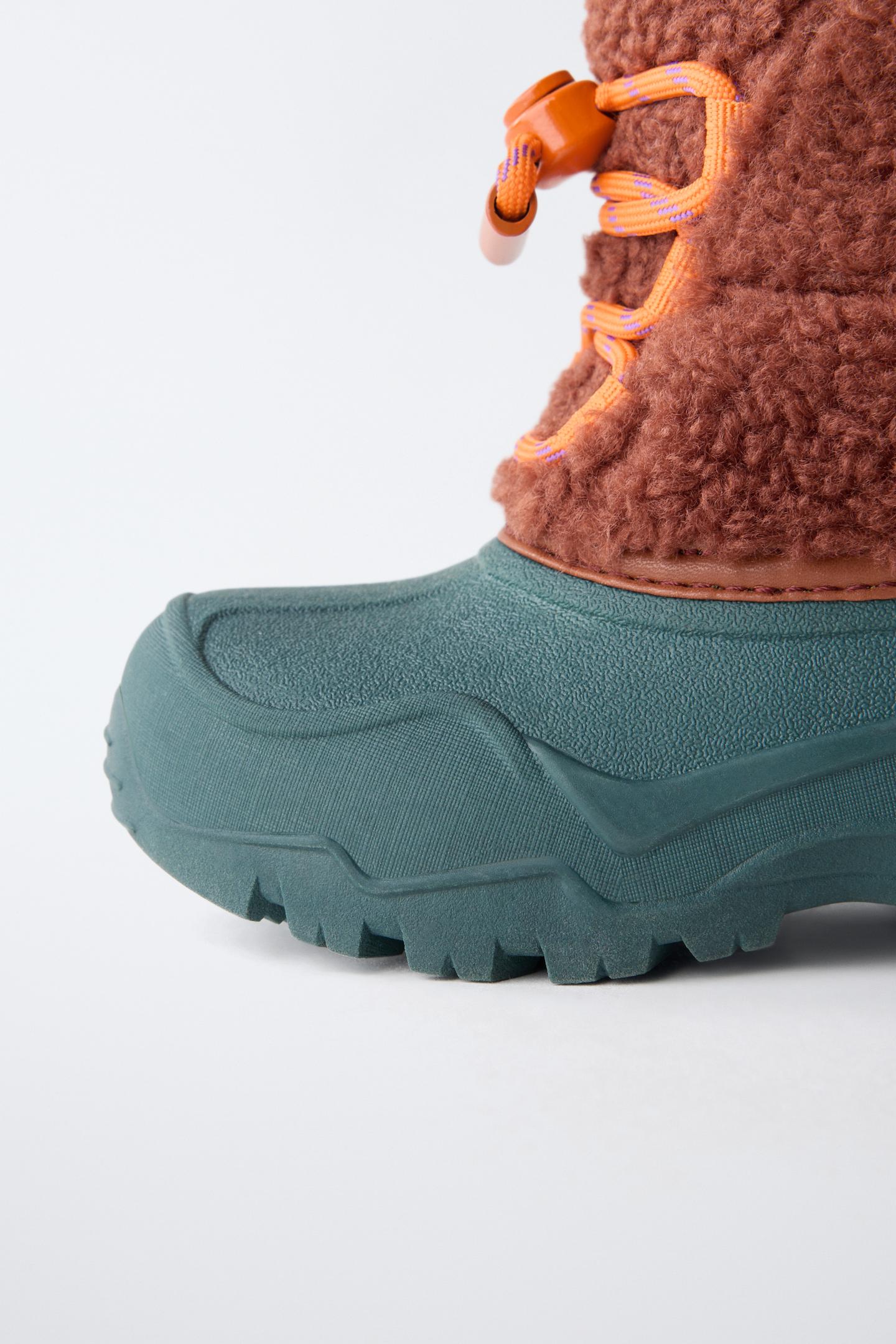 Детские ботинки Zara Rubberized Faux Shearling, цвет: Разноцветный — фото 6