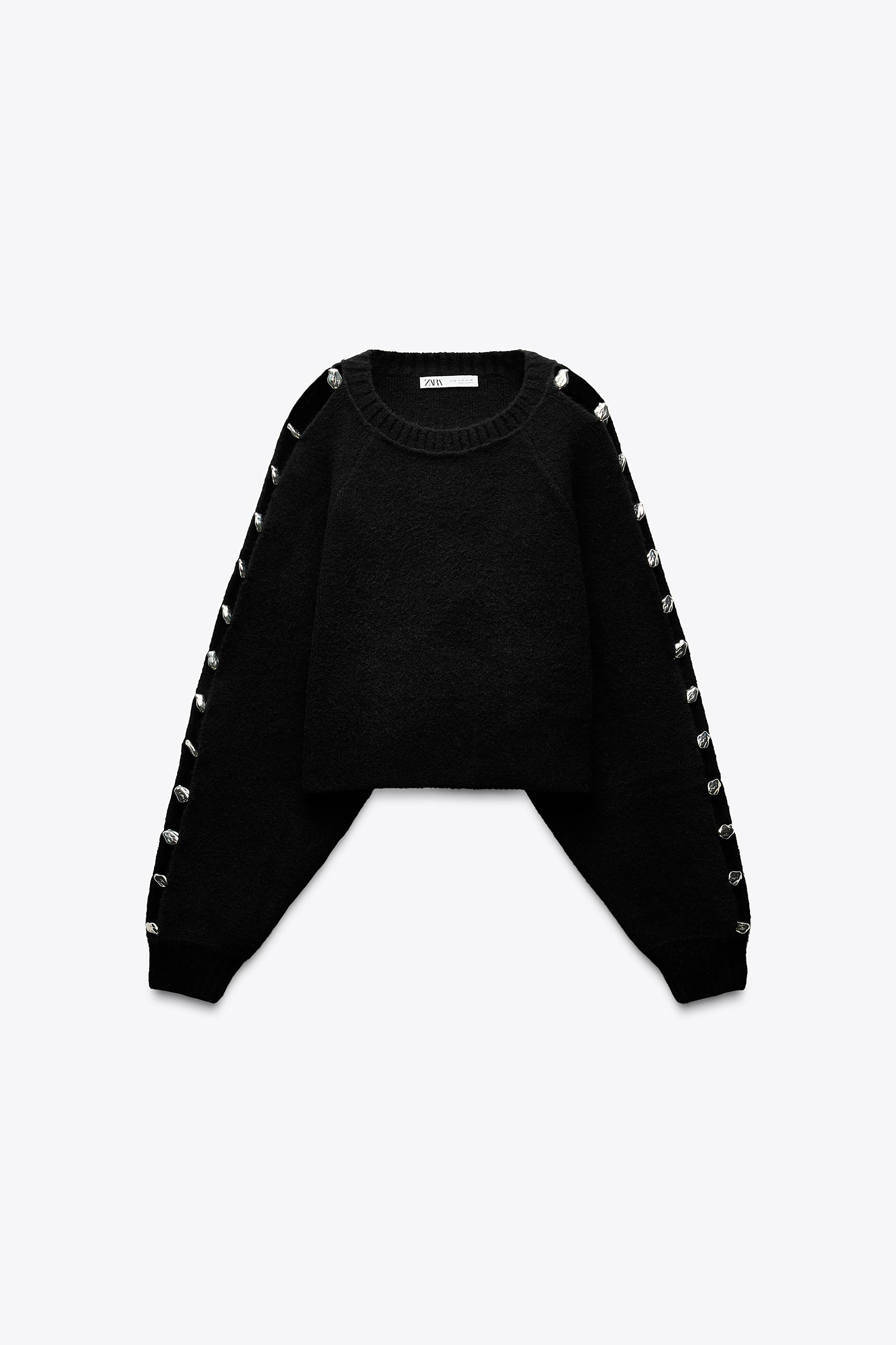 BOBBLE SLEEVE KNIT SWEATER - Black | ZARA United States