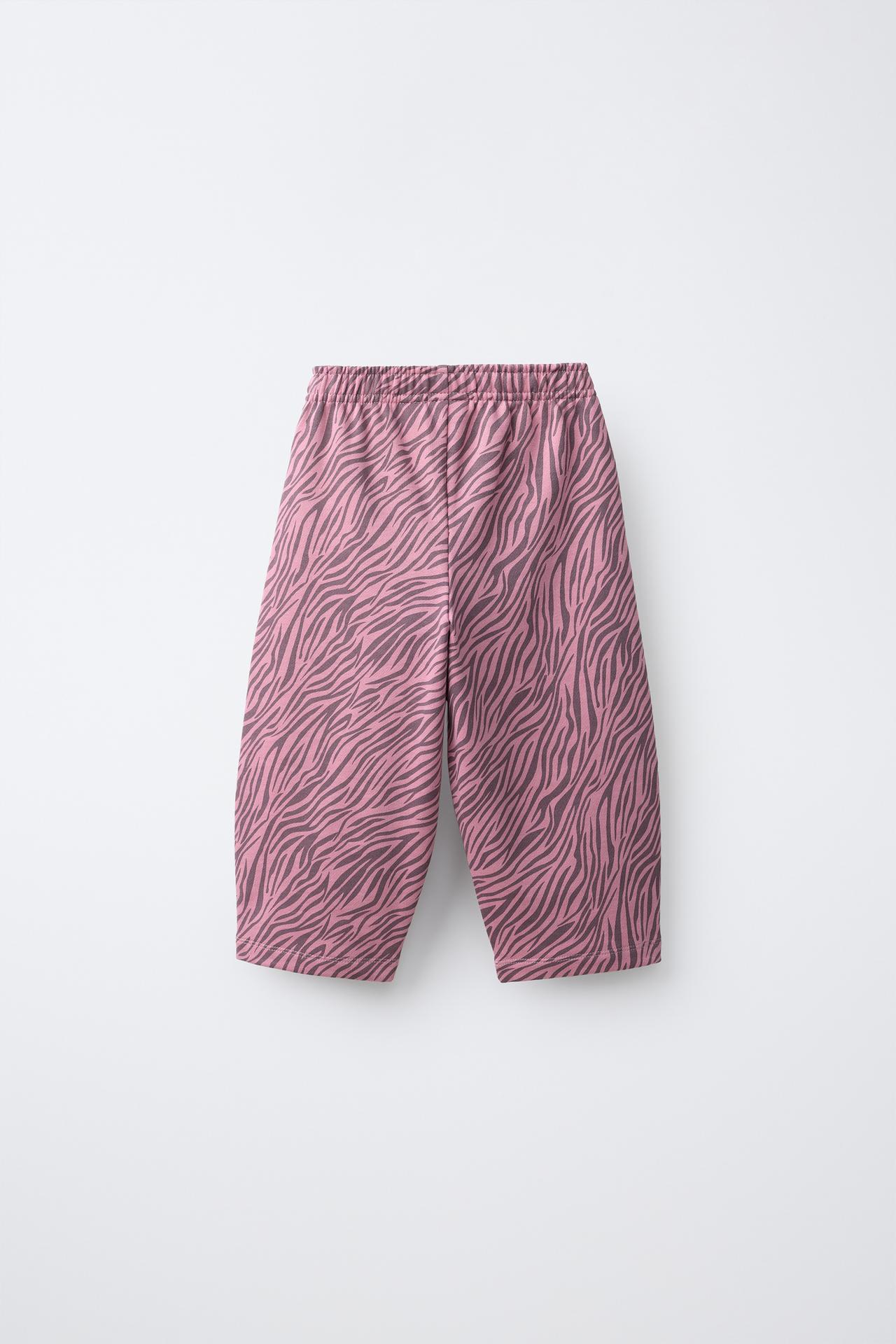 ANIMAL PRINT BALLOON PANTS — Mid-pink