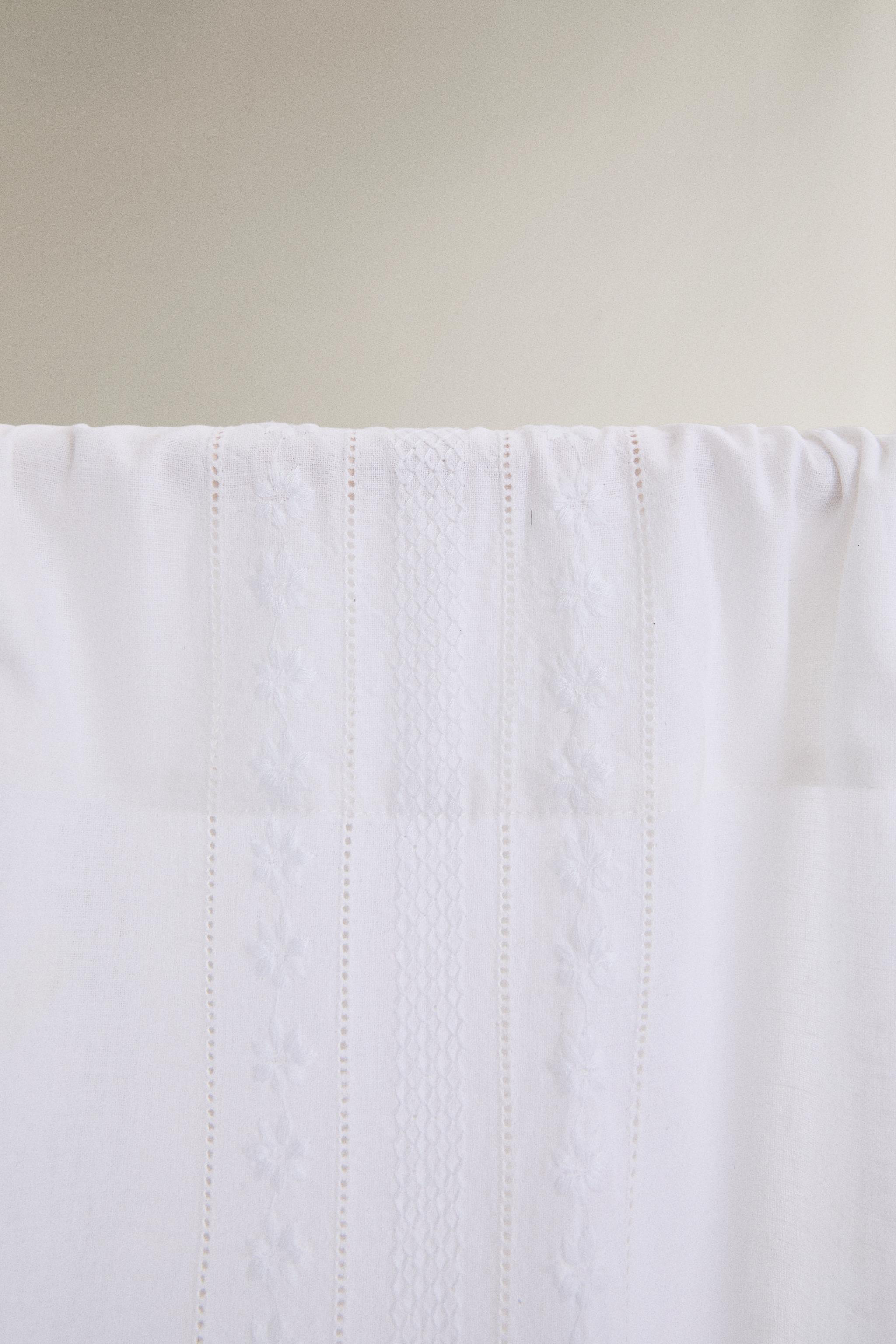 COTTON LINEN CURTAIN WITH EMBROIDERY