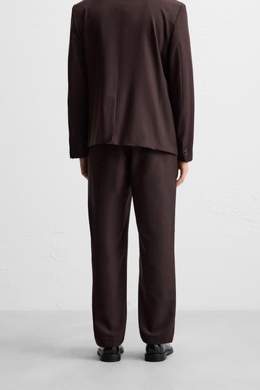REGULAR FIT SUIT TROUSERS - Burgundy by Zara - Image 2