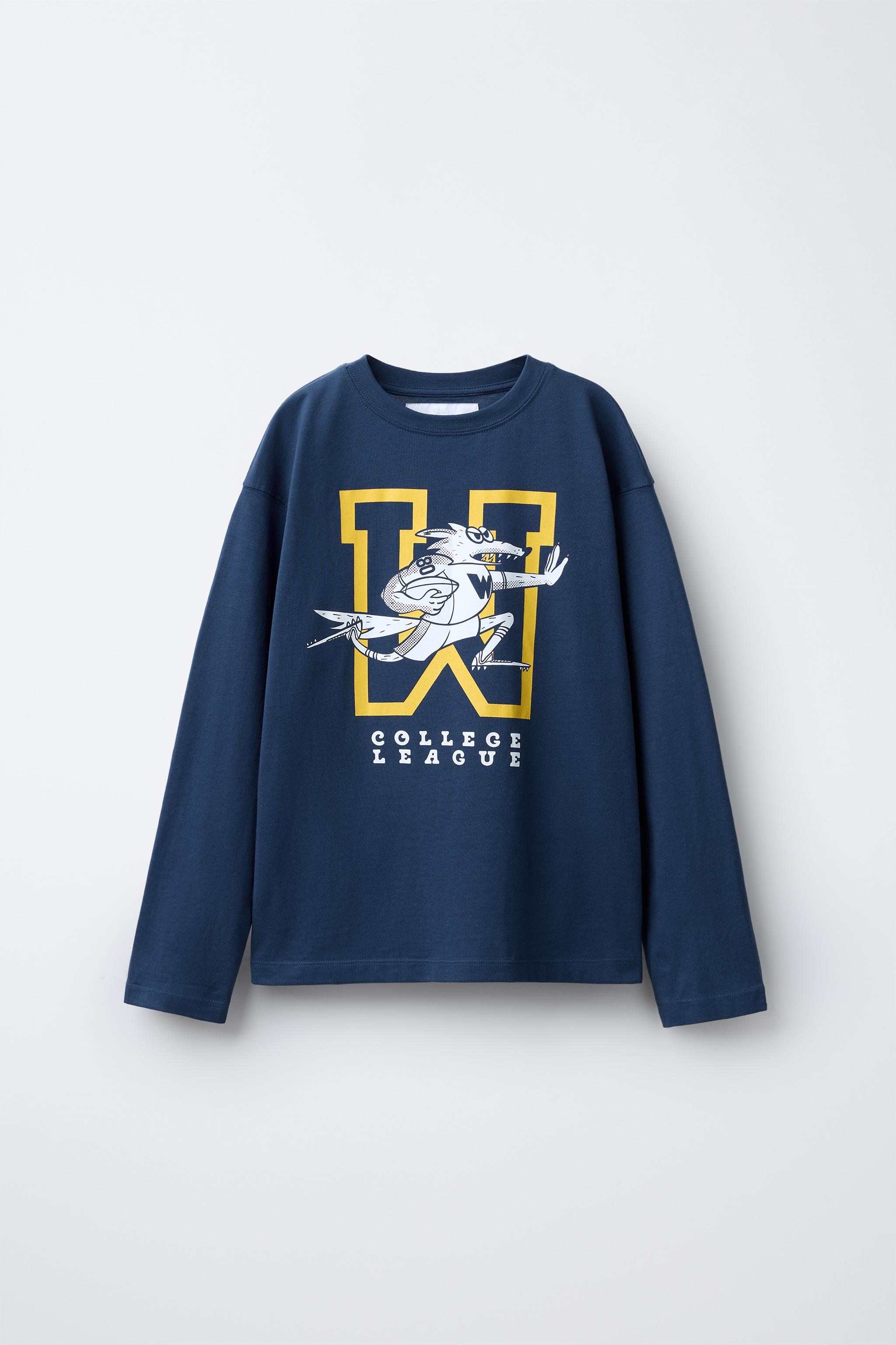 VARSITY T-SHIRT - Blue | ZARA Canada