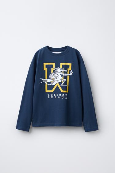 CAMISETA VARSITY - Azul de Zara - Imagen 0