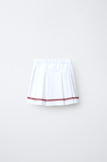 JUPE SPORT À RAYURES - Blanc de Zara - Image 1