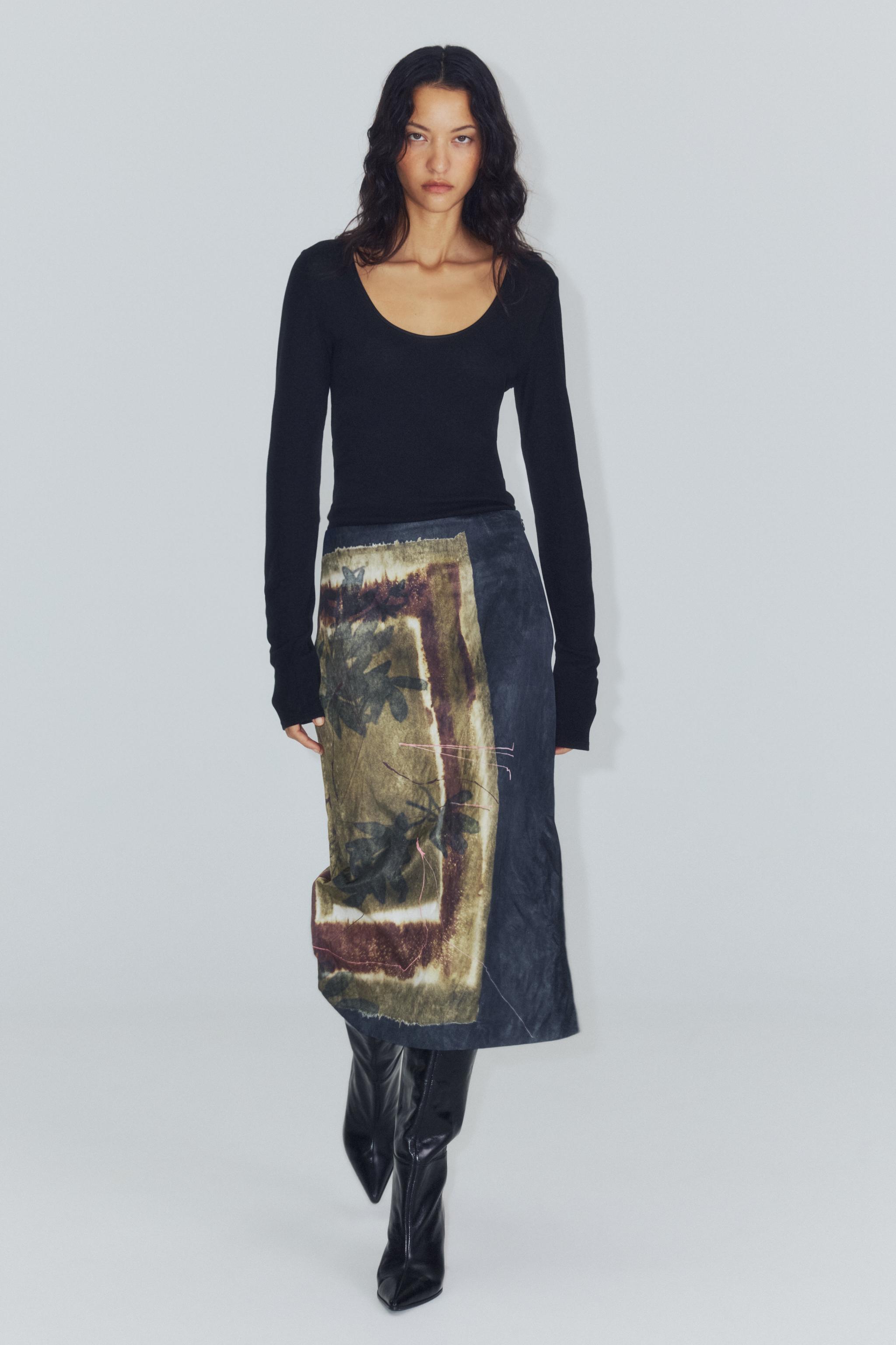 ZW COLLECTION PRINTED MIDI SKIRT