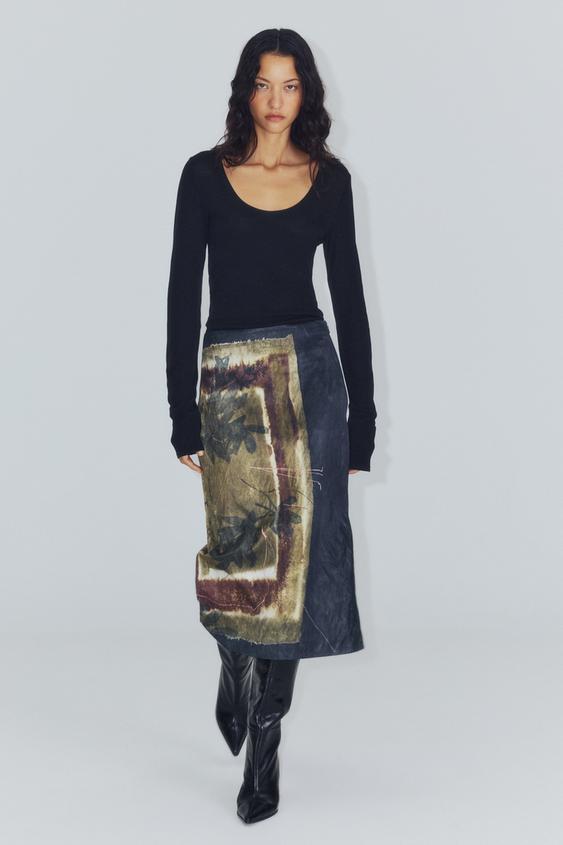JUPE MIDI IMPRIMÉE ZW COLLECTION - Multicolore de Zara - Image 7