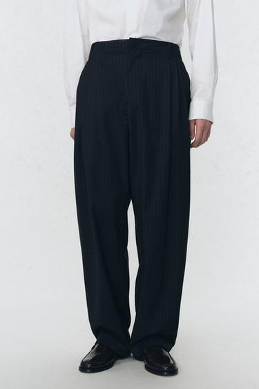 PINSTRIPED SUIT TROUSERS SOSHIOTSUKI x ZARA - Navy blue by Zara