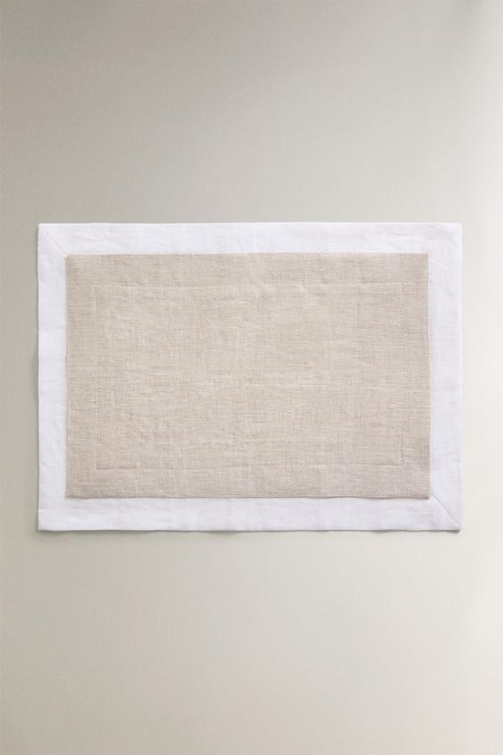 MANTEL INDIVIDUAL DOBLE CAPA - Beige claro de Zara - Imagen 0