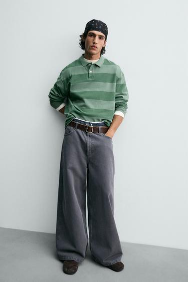 WIDE-LEG TROUSERS - Mid-blue by Zara - Image 4