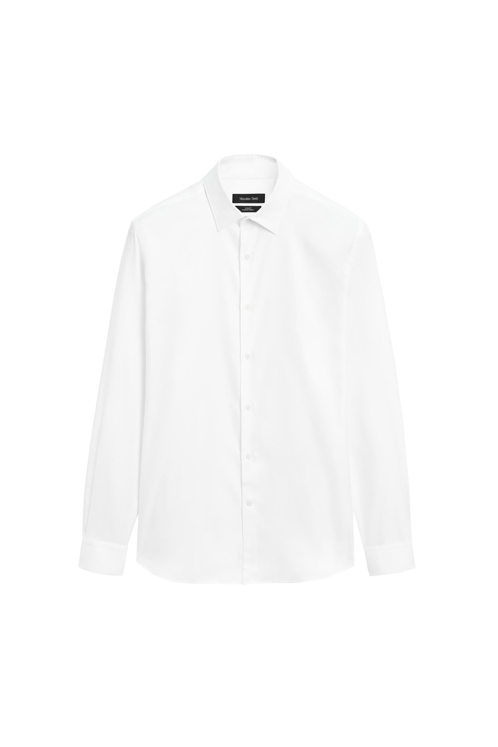 Slim fit 100% cotton Oxford shirt — White