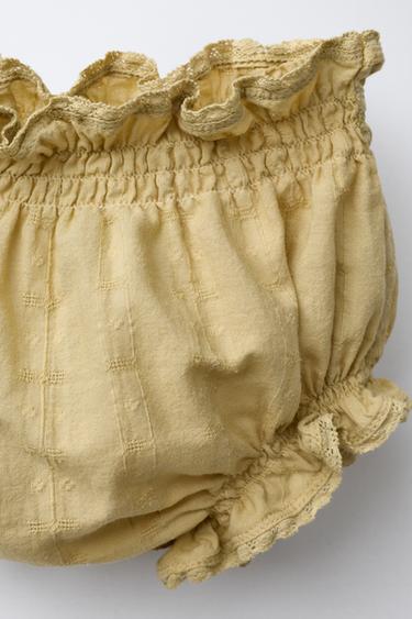 EMBROIDERED LACE BRIEFS - Olive green by Zara - Image 2
