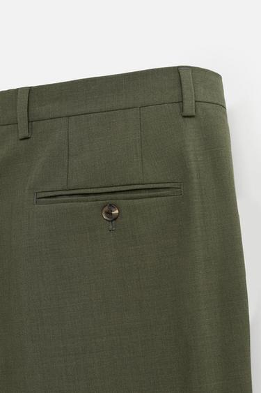 WOOL SUIT TROUSERS - Green by Zara - Image 7