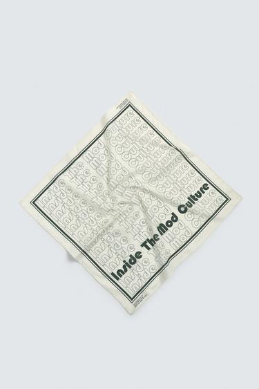 TEXT PRINT BANDANA - Beige by Zara