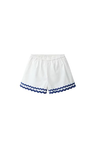 BERMUDA POPELIN ONDULINA CONTRASTE CASA LAWA X ZARA KIDS - Blanco de Zara