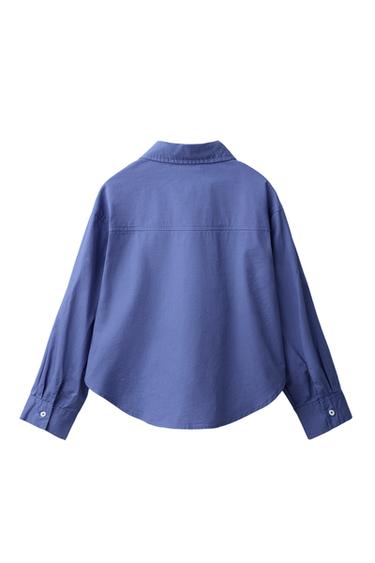 SOLID POPLIN SHIRT — Mid-blue 2
