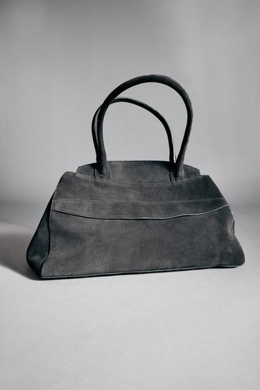 BOLSO SERRAJE DE HOMBRO - Gris de Zara