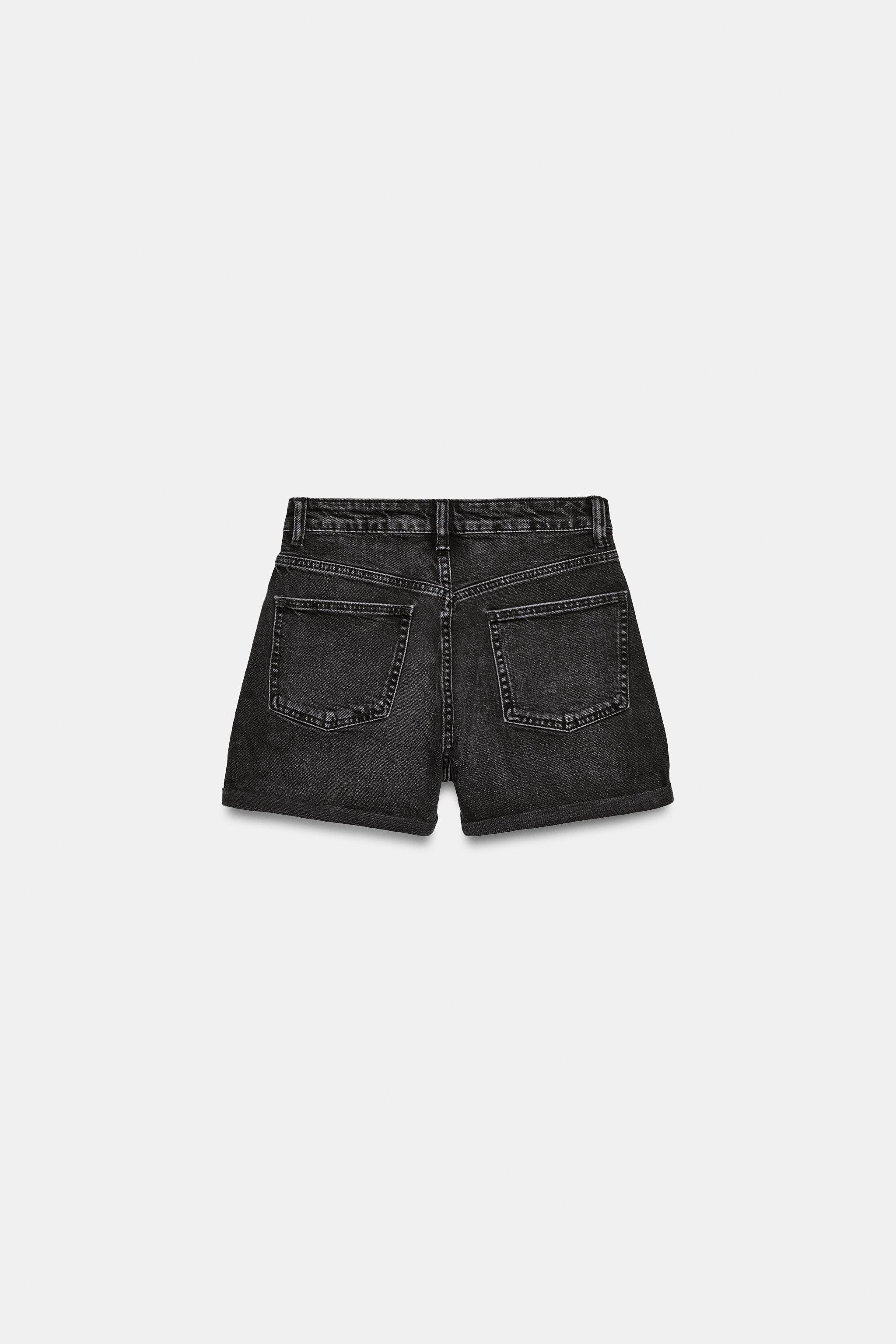 BERMUDA EN DENIM TRF MOM FIT TAILLE HAUTE