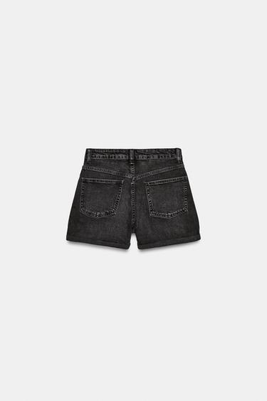 BERMUDA EN DENIM TRF MOM FIT TAILLE HAUTE - Gris anthracite de Zara - Image 5
