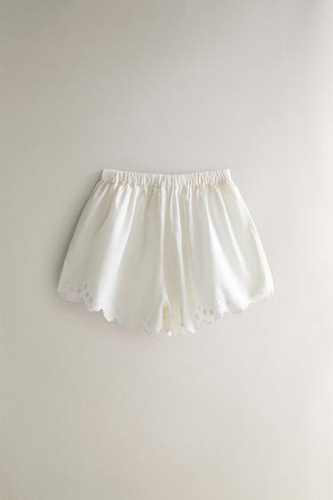 ENSEMBLE TOP ET SHORT ENFANT COTON BRODÉ - Crème de Zara - Image 3