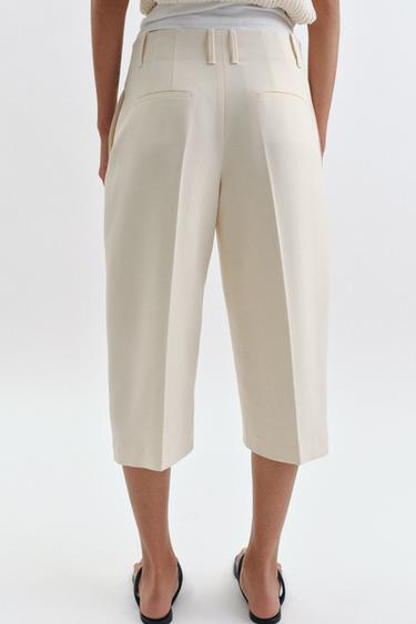 ZW COLLECTION STRAIGHT-LEG BERMUDA SHORTS WITH SEAM DETAIL - Beige by Zara - Image 2