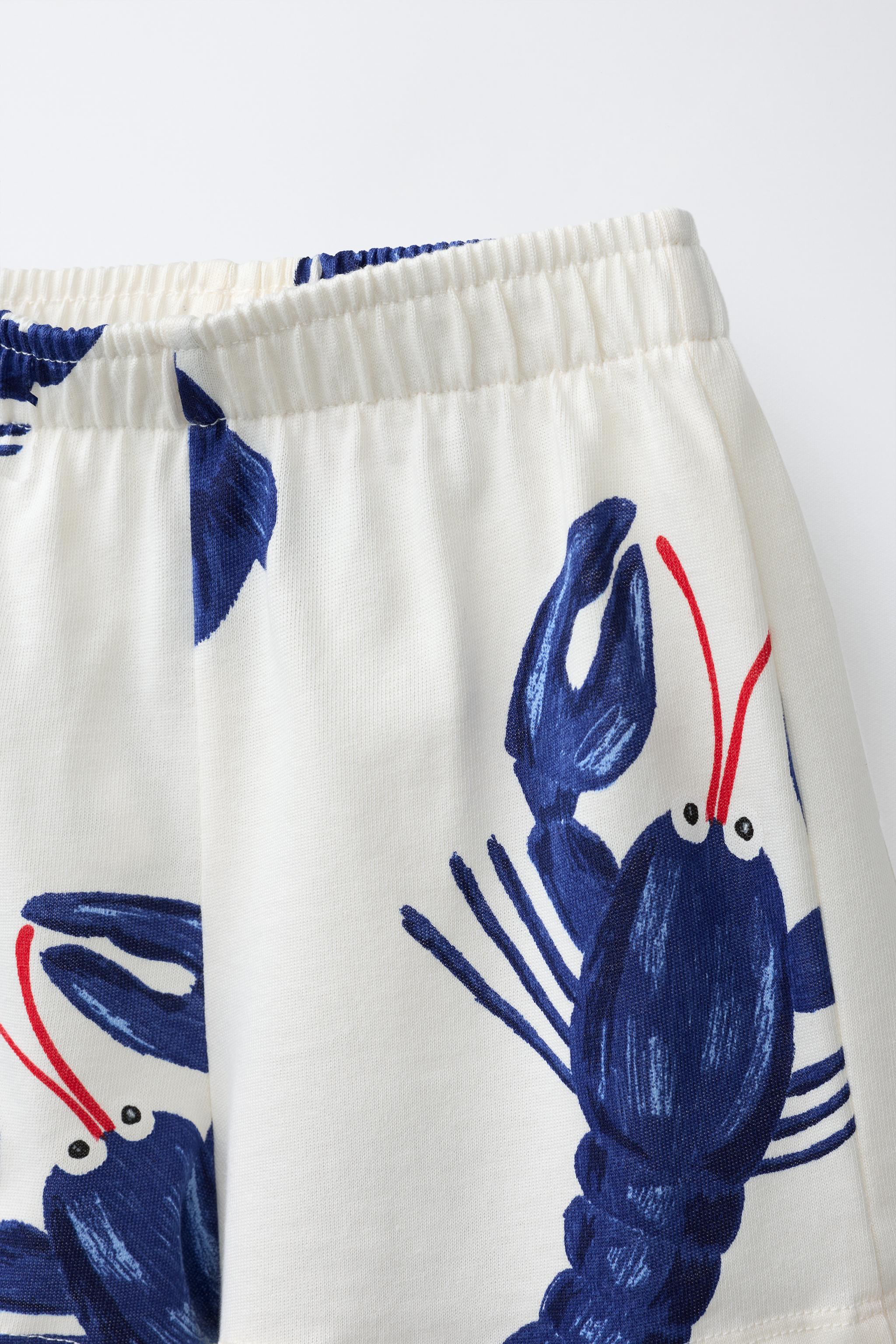 LOBSTER PRINT T-SHIRT AND BERMUDA SHORTS SET