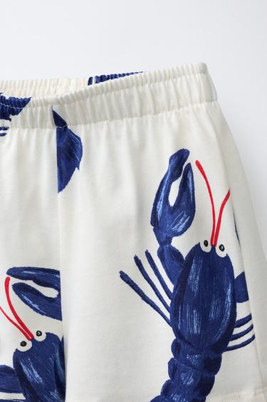 ENSEMBLE JOGGING T-SHIRT ET BERMUDA HOMARD - Bleu / Blanc de Zara - Image 3