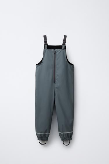 Zara WATER-RESISTANT RUBBERIZED OVERALLS - Blue gray