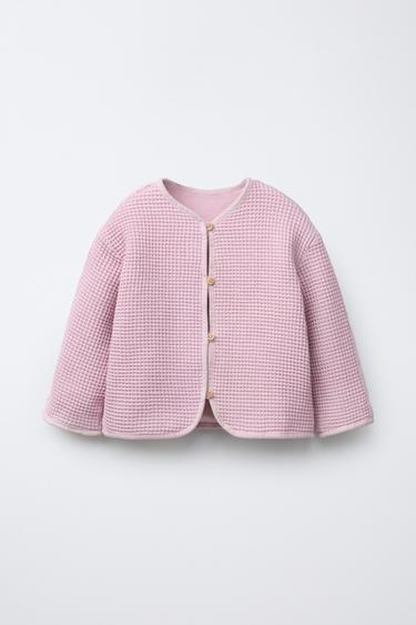 WAFFLE JACKET WITH BUTTONS - Pink / Mauve by Zara - Image 0