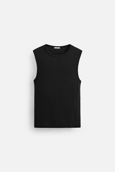 RIBBED TANK T-SHIRT - Black by Zara