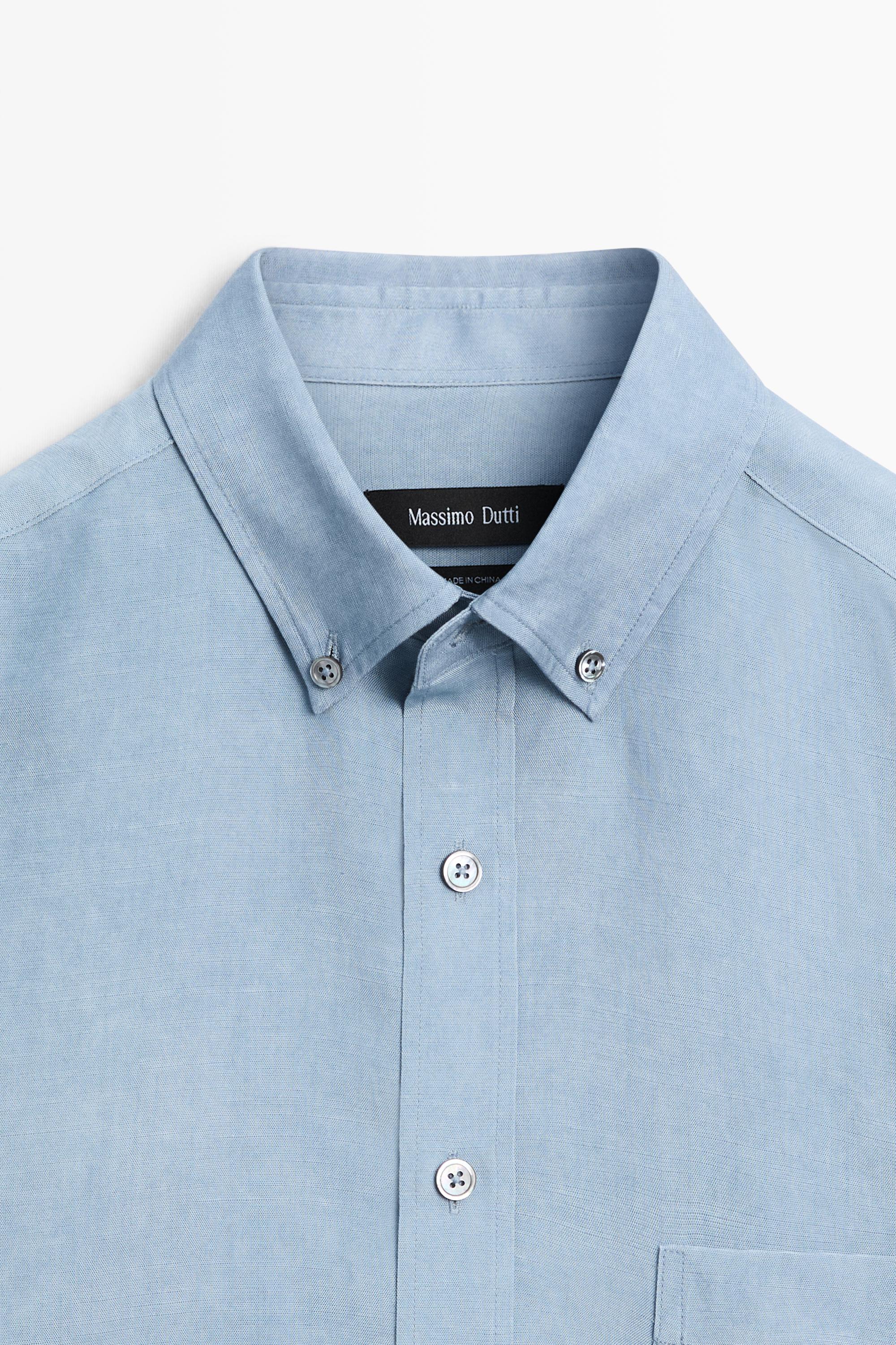 Flowing regular fit lyocell-linen shirt