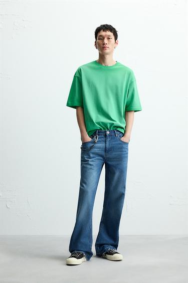 تيشرت RELAXED FIT مغسول SPRAY - أخضر الخاص بـ Zara