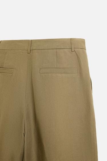 PANTALON DE COSTUME LYOCELL - LIN - Vert olive de Zara - Image 8