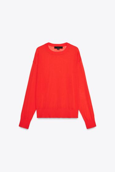 TOP VAN EXTRAFIJNE TRICOT - Rood van Zara