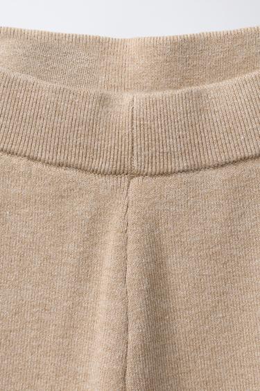 KNITTED WIDE-LEG TROUSERS - Mid-camel by Zara - Image 2