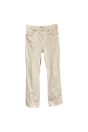 JEANS BIANCO 5 TASCHE. GAMBALE DRITTO. VITA MEDIA