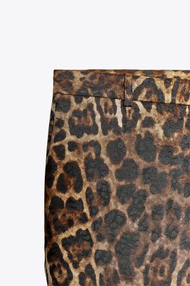 PANTALON JACQUARD IMPRIMÉ ANIMAL ZW COLLECTION - Leopard de Zara - Image 4